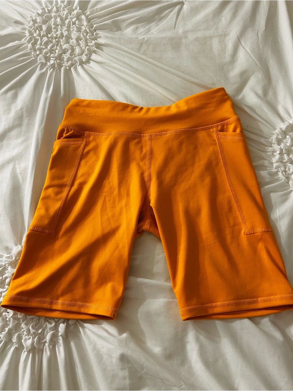 Athletic Works Orange Women's Bike Shorts with Side Pockets